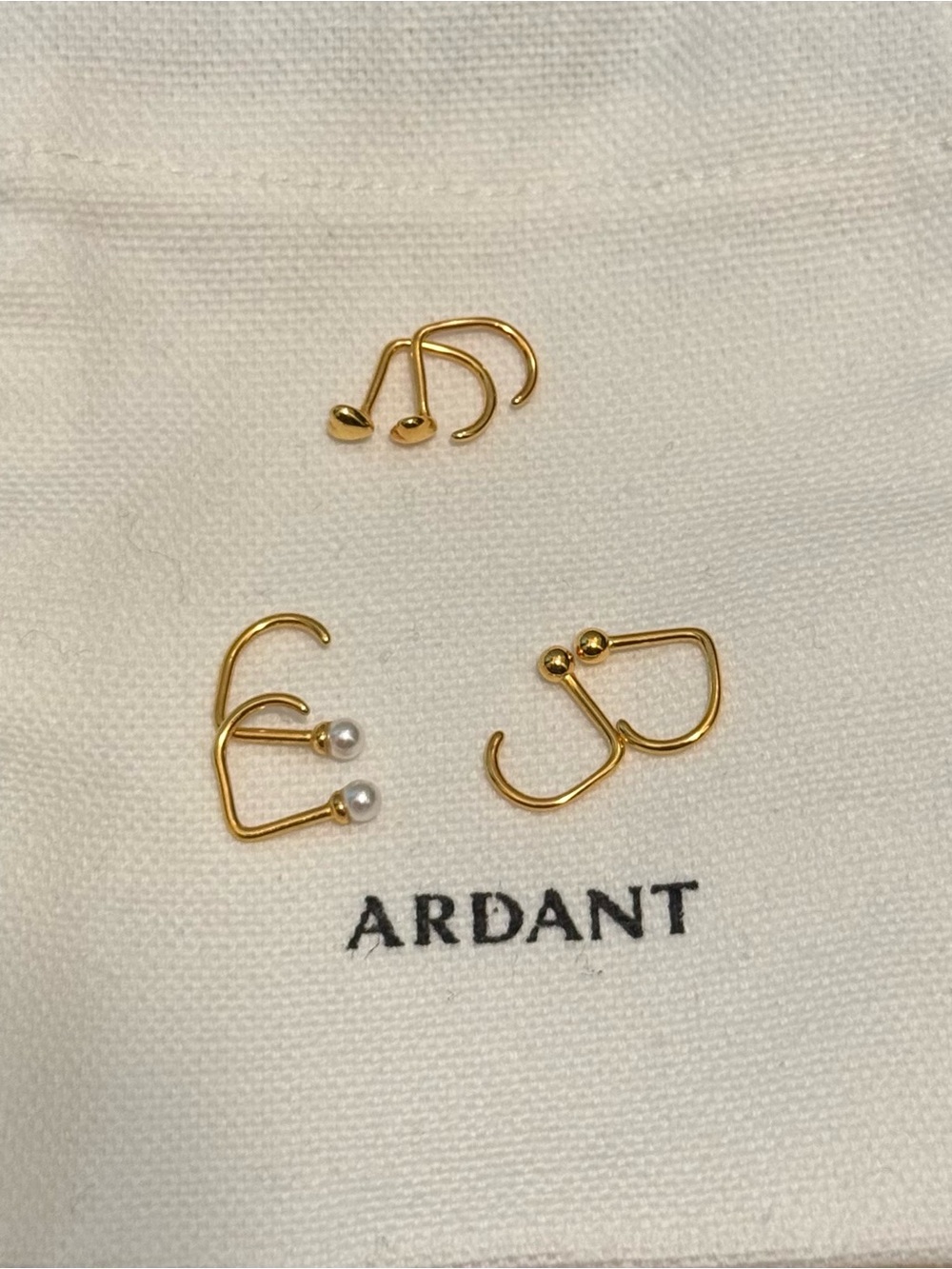 Ardant Gold-Tone Minimalist Ear Rings Set - Gold